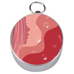 Online Woman Beauty Pink Silver Compasses by Mariart