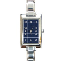 Blue Plaid Rectangle Italian Charm Watch by goljakoff