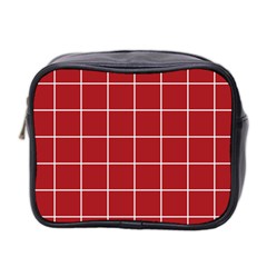 Red Plaid Mini Toiletries Bag (two Sides) by goljakoff