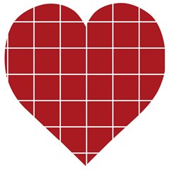 Red Plaid Wooden Puzzle Heart by goljakoff