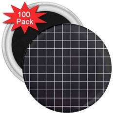 Gray plaid 3  Magnets (100 pack)