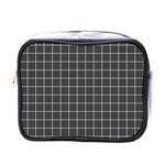 Gray plaid Mini Toiletries Bag (One Side) Front