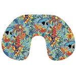 Butterfly and flowers Travel Neck Pillow Back