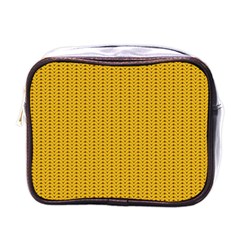 Knitted Pattern Mini Toiletries Bag (one Side) by goljakoff