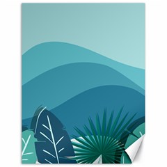 Illustration Of Palm Leaves Waves Mountain Hills Canvas 18  X 24  by HermanTelo