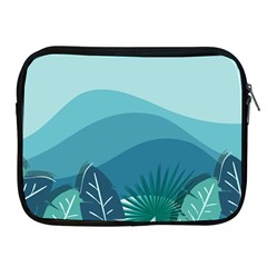 Illustration Of Palm Leaves Waves Mountain Hills Apple Ipad 2/3/4 Zipper Cases