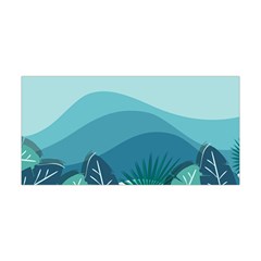 Illustration Of Palm Leaves Waves Mountain Hills Yoga Headband by HermanTelo