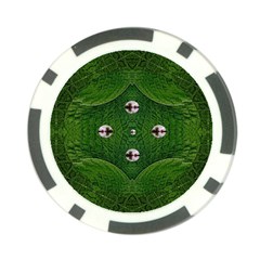 One Island In A Safe Environment Of Eternity Green Poker Chip Card Guard by pepitasart