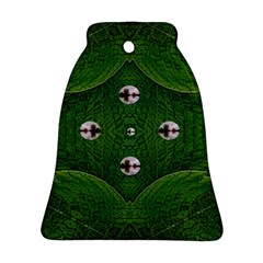 One Island In A Safe Environment Of Eternity Green Bell Ornament (two Sides) by pepitasart