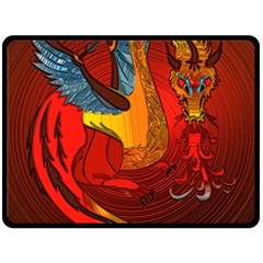 Dragon Metallizer Double Sided Fleece Blanket (large)  by HermanTelo