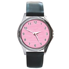 Pink Knitting Round Metal Watch by goljakoff