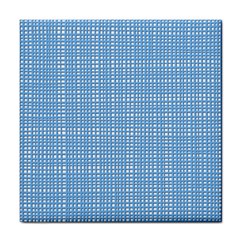 Blue Knitting Tile Coaster