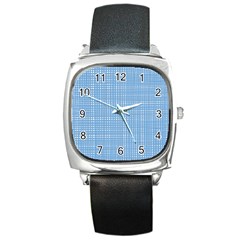 Blue Knitting Square Metal Watch by goljakoff