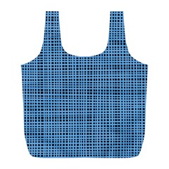 Blue Knitting Pattern Full Print Recycle Bag (l) by goljakoff