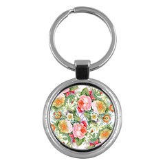 Vintage Flowers Key Chain (round) by goljakoff