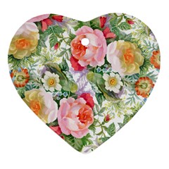 Vintage Flowers Heart Ornament (two Sides) by goljakoff