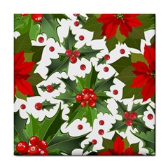 Christmas Berries Tile Coaster by goljakoff