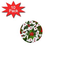 Christmas Berries 1  Mini Buttons (10 Pack)  by goljakoff