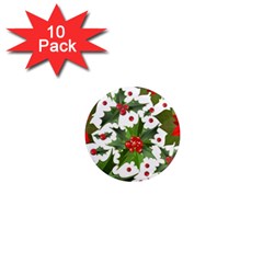 Christmas Berries 1  Mini Magnet (10 Pack)  by goljakoff