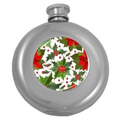 Christmas Berries Round Hip Flask (5 Oz) by goljakoff
