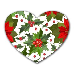 Christmas Berries Heart Mousepads by goljakoff