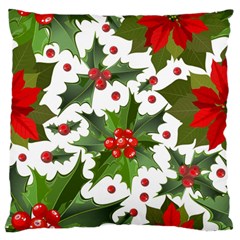 Christmas Berries Large Flano Cushion Case (one Side) by goljakoff