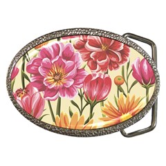 Retro Flowers Belt Buckles by goljakoff