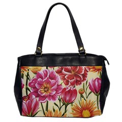 Retro Flowers Oversize Office Handbag by goljakoff