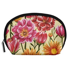 Retro Flowers Accessory Pouch (large) by goljakoff