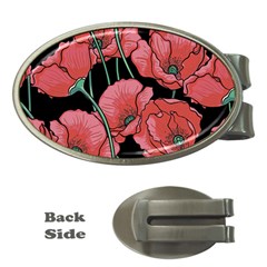 Red Flowers Money Clips (oval)  by goljakoff