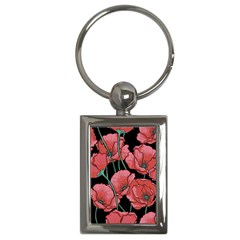 Red Flowers Key Chain (rectangle) by goljakoff