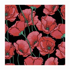 Red Flowers Medium Glasses Cloth (2 Sides) by goljakoff