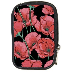 Red Flowers Compact Camera Leather Case