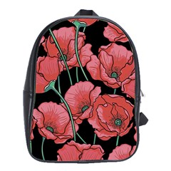 Red Flowers School Bag (large)