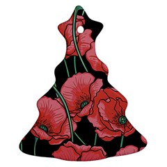 Red Flowers Christmas Tree Ornament (two Sides) by goljakoff