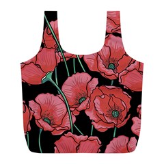 Red Flowers Full Print Recycle Bag (l) by goljakoff