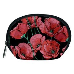 Red Flowers Accessory Pouch (medium)