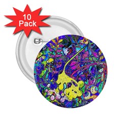 Vibrant Abstract Floral/rainbow Color 2 25  Buttons (10 Pack)  by dressshop