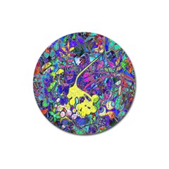 Vibrant Abstract Floral/rainbow Color Magnet 3  (round) by dressshop