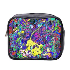 Vibrant Abstract Floral/rainbow Color Mini Toiletries Bag (two Sides) by dressshop