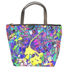 Vibrant Abstract Floral/rainbow Color Bucket Bag by dressshop