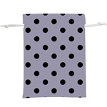 Large Black Polka Dots On Coin Grey -  Lightweight Drawstring Pouch (XL) Front