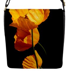 Yellow Poppies Flap Closure Messenger Bag (s) by Audy