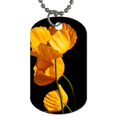 Yellow Poppies Dog Tag (one Side) by Audy