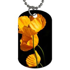 Yellow Poppies Dog Tag (two Sides) by Audy