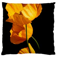 Yellow Poppies Standard Flano Cushion Case (two Sides) by Audy