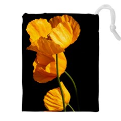 Yellow Poppies Drawstring Pouch (4xl) by Audy