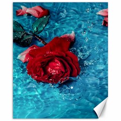 Red Roses In Water Canvas 16  X 20  by Audy