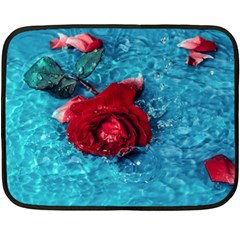 Red Roses In Water Fleece Blanket (mini) by Audy