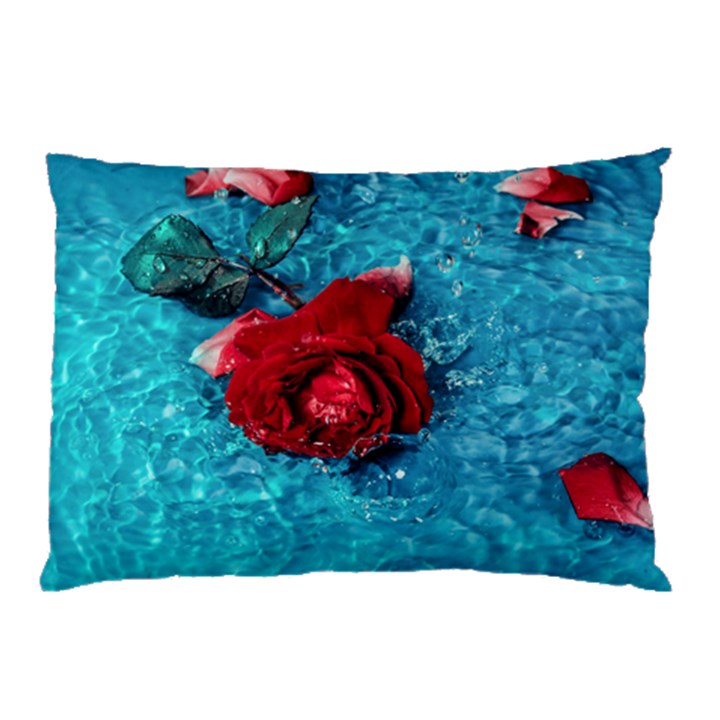 Red Roses In Water Pillow Case (Two Sides)